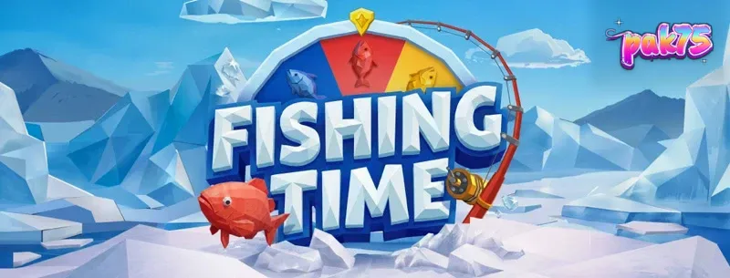 Fishing Time by BGaming slot interface showing the wheel of fortune and ice fishing theme